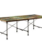 vidaXL Трапезна маса 220x90x77 см регенериран дървен масив