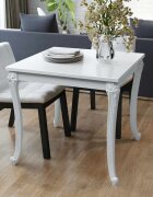 vidaXL Трапезна маса 80x80x76 см силен гланц бяла
