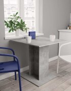 vidaXL Трапезна маса бетонно сива 80x80x75 см инженерно дърво