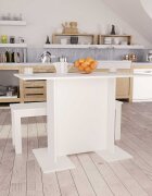 vidaXL Трапезна маса бяла 110x60x75 см инженерно дърво