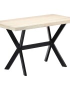 vidaXL Трапезна маса бяла 120x60x75 cм мангово дърво масив