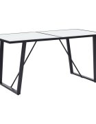 vidaXL Трапезна маса бяла 160x80x75 см закалено стъкло
