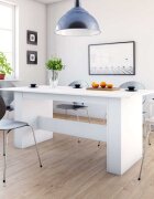 vidaXL Трапезна маса бяла 180x90x76 см инженерно дърво