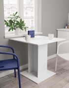 vidaXL Трапезна маса бяла 80x80x75 см инженерно дърво