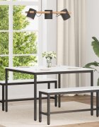 vidaXL Трапезна маса Бяло 110 x 110 x 75 cm Солидно борово дърво