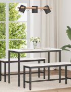 vidaXL Трапезна маса Бяло 110 x 55 x 75 cm Солидно борово дърво
