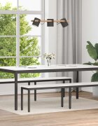 vidaXL Трапезна маса Бяло 200 x 100 x 75 cm Солидно борово дърво