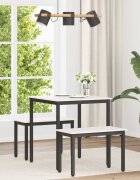 vidaXL Трапезна маса Бяло 70 x 70 x 75 cm Солидно борово дърво