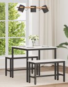 vidaXL Трапезна маса Бяло 80 x 80 x 75 cm Солидно борово дърво