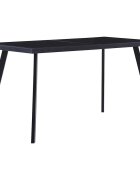 vidaXL Трапезна маса черна 140x70x75 см закалено стъкло