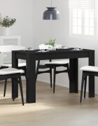 vidaXL Трапезна маса черно и дъб 120x60x76 см инженерно дърво
