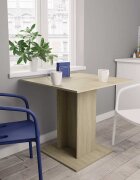 vidaXL Трапезна маса дъб сонома 80x80x75 см ПДЧ