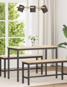 vidaXL Трапезна маса Естествен 110 x 55 x 75 cm Солидно борово дърво