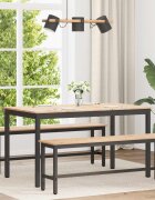 vidaXL Трапезна маса Естествен 140 x 80 x 75 cm Солидно борово дърво