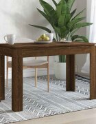 vidaXL Трапезна маса кафяв дъб 120x60x76 см инженерно дърво
