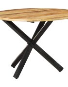 vidaXL Трапезна маса кръгла 100x100x75 cм грубо мангово дърво