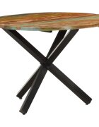 vidaXL Трапезна маса кръгла 100x100x75 cм регенерирано дърво масив