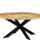 vidaXL Трапезна маса кръгла 175x75 cм грубо мангово дърво