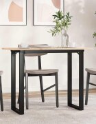 vidaXL Трапезна маса О-образна рамка 100x50x75 см бор масив и стомана