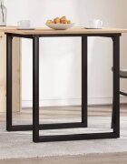 vidaXL Трапезна маса О-образна рамка 80x80x75 см бор масив и стомана