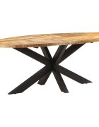 vidaXL Трапезна маса овална 200x100x75 cм грубо мангово дърво