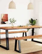 vidaXL Трапезна маса с жив ръб 200x90x75 см масивна акация