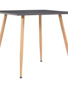 vidaXL Трапезна маса сиво и дъб 805x805x73 cм МДФ