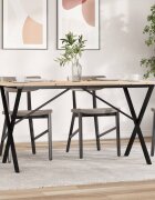vidaXL Трапезна маса X-образна рамка 160x80x75 см бор масив и стомана