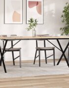 vidaXL Трапезна маса X-образна рамка 180x90x75 см бор масив и стомана