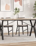 vidaXL Трапезна маса Y-образна рамка 160x80x75 см бор масив и стомана