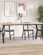 vidaXL Трапезна маса Y-образна рамка 200x100x75 см бор масив и стомана