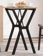 vidaXL Трапезна маса Y-образна рамка 50x50x75 см бор масив и стомана