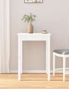 vidaXL Трапезна масаБяло55x55x75см борово дърво масив