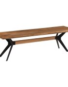 vidaXL Трапезна пейка акациево дърво масив и стомана 160x40x45 см