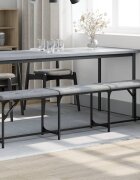 vidaXL Трапезна пейка светлосива 186x32x45 см стомана и плат