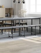 vidaXL Трапезна пейка светлосива 248x32x45 см стомана и плат