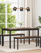vidaXL Трапезни маси 140 x 80 x 75 cm Инженерна дървесина Опушен дъб