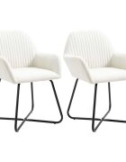 vidaXL Трапезни столове 2 бр кремави текстил