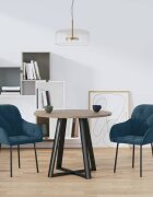 vidaXL Трапезни столове 2 бр сини кадифе