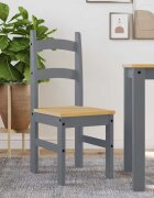 vidaXL Трапезни столове 2 бр сиви 40x46x99 см бор масив