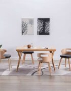 vidaXL Трапезни столове 4 бр черни извито дърво и изкуствена кожа