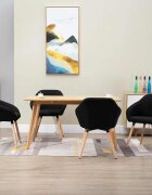 vidaXL Трапезни столове 4 бр черни плат