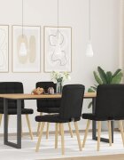 vidaXL Трапезни столове 4 бр черни текстил