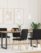 vidaXL Трапезни столове 4 бр черни текстил
