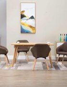 vidaXL Трапезни столове 4 бр кафяви плат