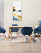 vidaXL Трапезни столове 4 бр сини плат