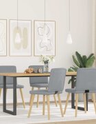 vidaXL Трапезни столове 4 бр светлосиви текстил