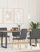 vidaXL Трапезни столове 4 бр тъмносиви текстил
