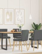 vidaXL Трапезни столове 4 бр тъмносиви текстил