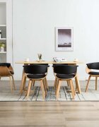 vidaXL Трапезни столове 6 бр черни извито дърво и изкуствена кожа